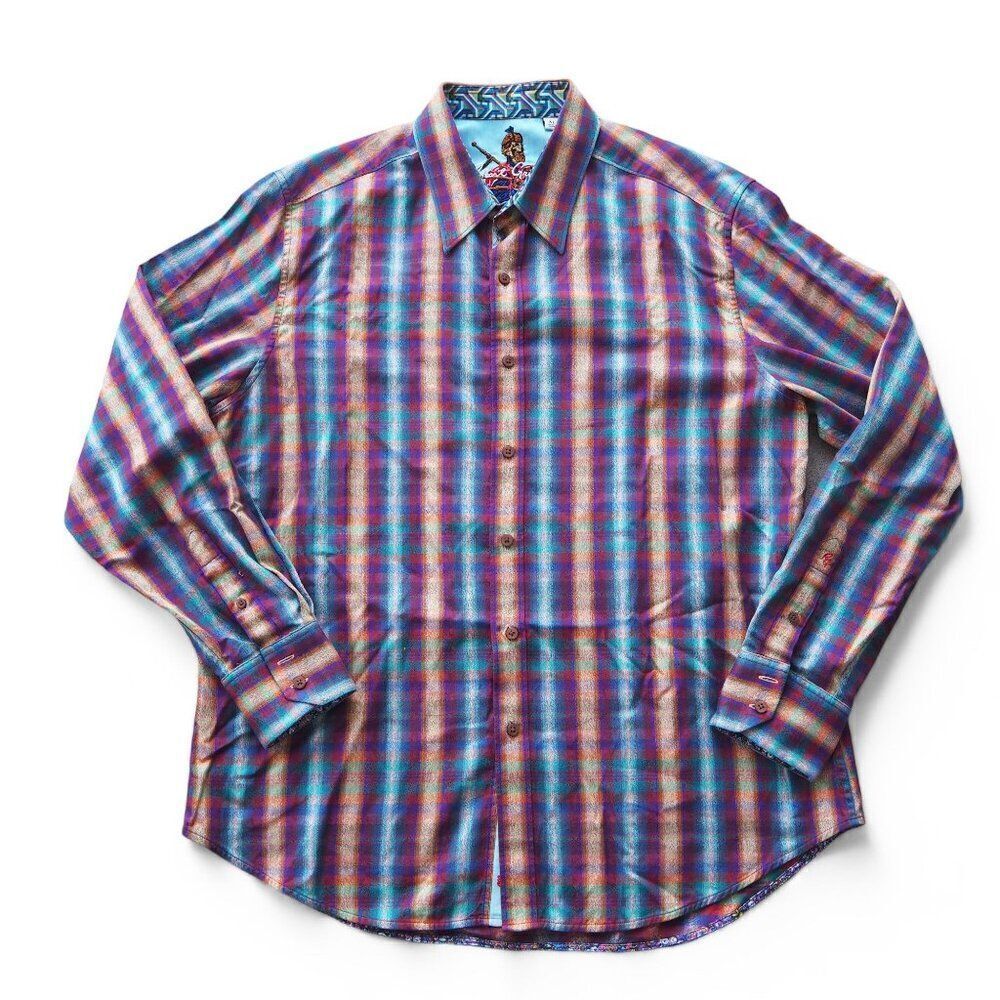 Robert Graham Classic Fit Striped Cuff Long Sleeve Button Up Shirt Men's‎ XL